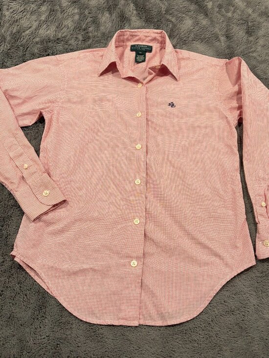 Lauren Ralph Lauren Tops - Lauren Ralph Lauren red gingham button-down shirt, size women's 2P